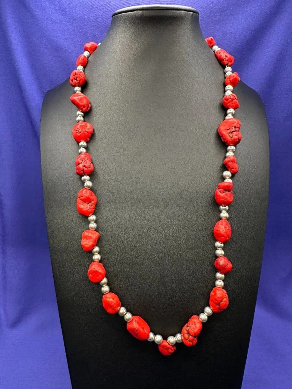 Red Nugget Natural Stone Necklace